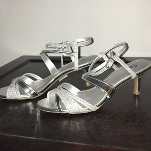 Silver, sparkly heels